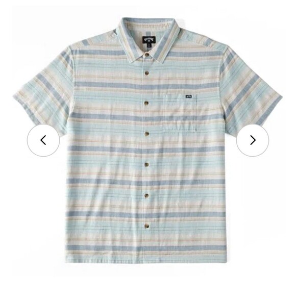 Billabong Mens All Day Jacquard Short Sleeve Button Up X-Large Easter - Picture 1 of 7